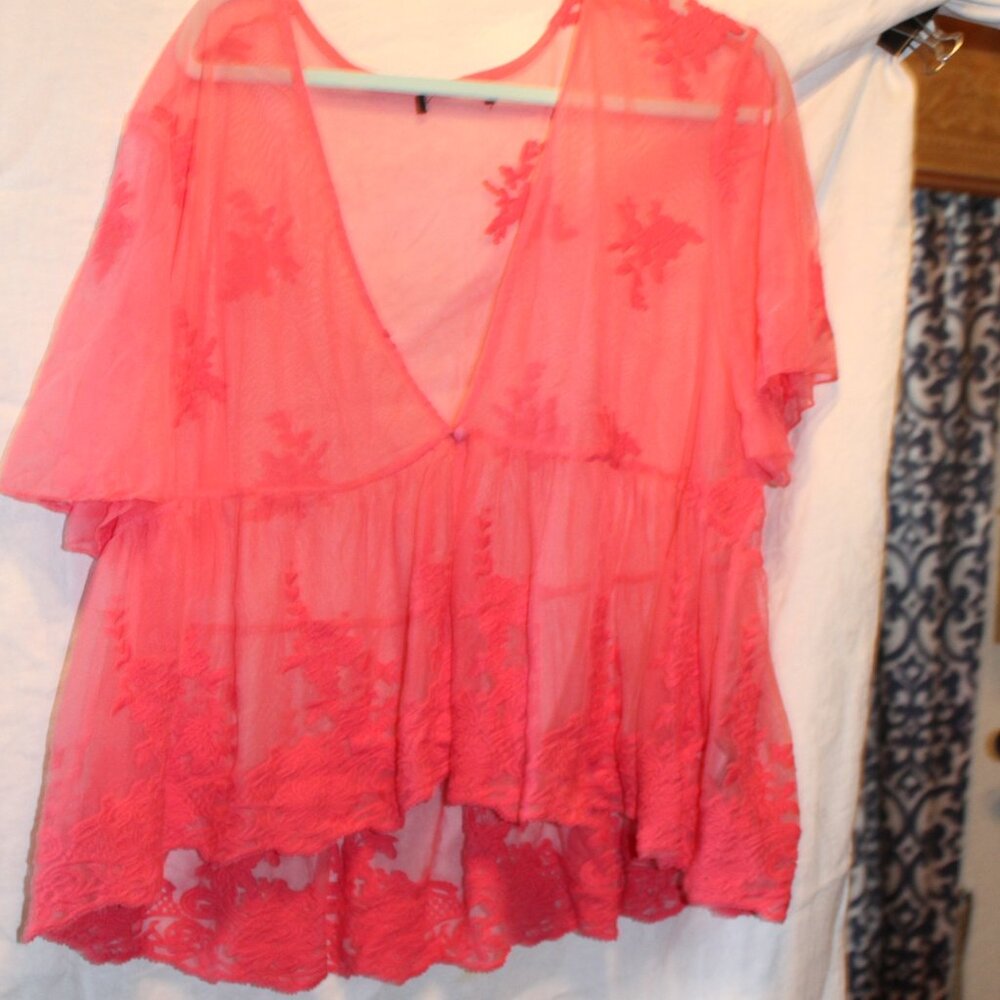 Boho Coral Lace tunic